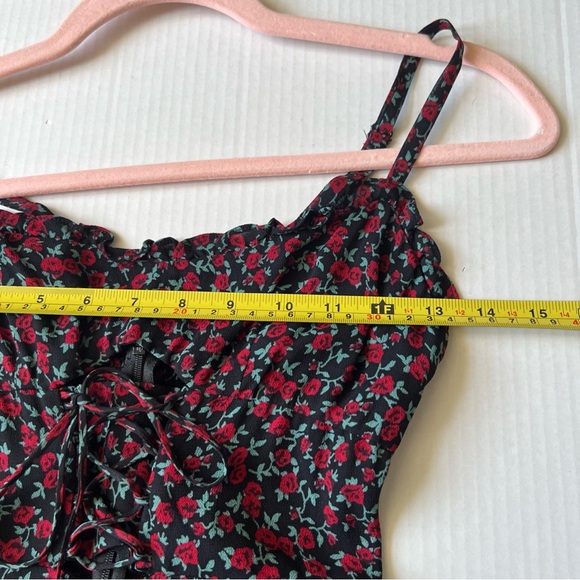 Reformation Sz 0 Strap Feminine Floral Mabel Rose Mini Dress NWOT - Picture 9 of 11